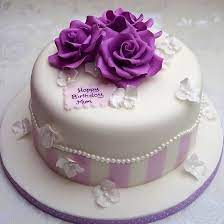 A birthday greeting in lavender and dark purple decorated with cake for a birthday party. Buy Purple Birthday Cake Online At Best Price Od