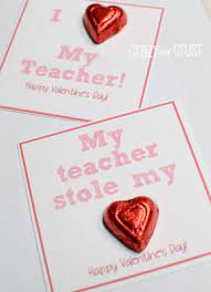 These teacher valentine gifts are a sweet and inexpensive way to remember our awesome teachers and let them know how much they. I Heart My Teacher Valentine Printable Crazy For Crust Simple Valentines Gifts Valentines Printables Teacher Valentine