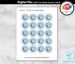 Battle royale by completing missions in fortnite: V Bucks Treat Topper Printable Digital Instant Download Pdf Etsy Treat Toppers Fortnite Birthday Party Printables