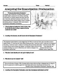 In This Activity Students Will Analyze The Emancipation Proclamation By Reading Primary Sourc Emancipation Proclamation Emancipation Teaching American History