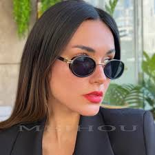 Neue Retro-Stil ovale Sonnenbrille Frauen Vintage kleine Punk Zukunft  Sonnenbrille weibliche Marke Gradient Brille Brille Sonnenbrillen