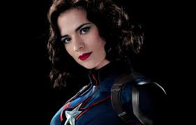Wallpaper Girl Portrait Makeup Brunette Hairstyle Costume Beauty Black Background Comic Captain America Marvel Hayley Atwell Hayley Atwell Peggy Carter Images For Desktop Section Filmy Download