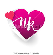Initial Logo Letter Nk With Heart Shape Red Colored Logo Design For Wedding Invitation Wedding Initials Logo Design Letter Logo Design Initials Logo Letters