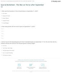 Built by trivia lovers for trivia lovers, this free online trivia game will test your ability to separate fact from fiction. Quiz Worksheet The War On Terror After September 11 Study Com
