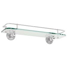 Get set for chrome bathroom shelves at argos. Gingerginger 1135t 24 Chelsea 24 Glass Shelf With Rail Polished Chrome Bathroom Storage Bathroom Shelf 24 Inch Dailymail