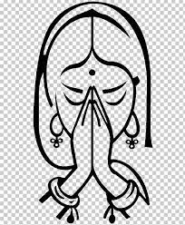 Namaste Symbol Om Yoga Greeting Png Art Artwork Black Black And White Face Namaste Symbol Surya Namaskara Namaste