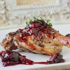 Pan Roasted Duck Legs In Black Cherry Sauce Recipe Cherry Sauce Duck Leg Recipes Roast Duck