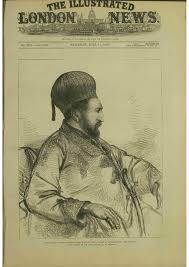 Lithograph titled 'Dost Mahomed Khan (Dost Mohammad Khan) and Part of His Family', by Emily Eden in 1841 (in Calcutta), published in 'Portraits of the Princes & People of India' in 1844,