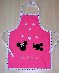 Children Kitchen Apron Cocuk Mutfak Onlugu Minnie Mickey Pink Onluk Dikisi Onluk Modelleri Onluk