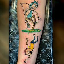 This cartoon has become such a hit in such a short period of time that some fans are willing to permanently get the characters inked on their bodies. The Tattoo Shop On Twitter Wicked Rick And Morty Piece By Bluamaranth Tattooshop Thetattooshop Tattooshopsupplies Thetattooshopsupplies Rickandmortytattoo Rickandmorty Neotrad Newtrad Newtraditionaltattoo Neotradtattoo Https T Co