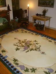 Grapes And Vines Floorcloth By Artist Lisa Curry Mair Of Canvas Works Floor Clothes Funky Painted Furniture Floor Cloth Painted Floor Cloths