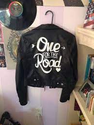 One For The Road Jacket Arcticmonkeys Diy Jacket Painting Leather Painted Jacket