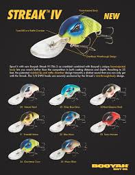 Booyah Streak Iv 2018 Color Chart Fishing Lure Color
