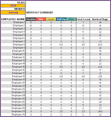 Collection of most popular forms in a given sphere. Leave Tracker Employee Vacation Tracker Excel Template 2020