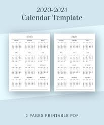 Printable Calendar 2020 2021 Year At A Glance Calendar Yearly Overview Calendar Planner Calendar Insert Two Page Yearly Calendar In 2020 Weekly Calendar Template Yearly Calendar Template Calendar Template