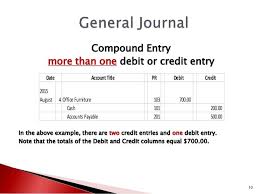 compound entry more than one debit or credit entry in the