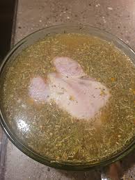 Smash cock Cornish game hen!! I did a brine with my Cornish game hen last  night. Next I cut some potatoes red onions, rough chopped garlic and some  green beans, then dress