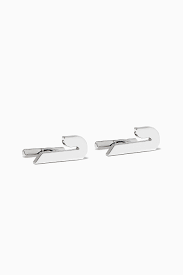 Men's fashion single alphabet cufflinks silver color letter cuff button for male. Shop Bil Arabi Silver Haa Letter Cufflinks In Sterling Silver For Men Ounass Uae