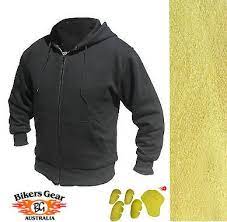 Motorcycle Hoodie Fully Reinforced With Dupont Kevlar Aramid Fib Black S 6xl