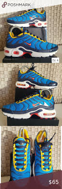 Nike Air Max Plus Big Kids Running Shoes Nike Air Max Plus Big Kids Running Shoes Blue Yellow Kids Size 4 In 2020 Nike Air Max Plus Kids Running Shoes Air Max Plus