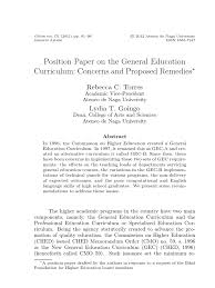 That history has included periods of spanish this is one of the shortest terms of formal education in the world. Position Paper On The General Education Curriculum Curriculum Social Science