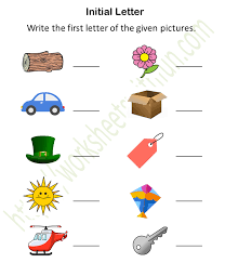 Having space to write the letter gives your class a head start with spelling too. English Preschool Initial Letter Worksheet 2 Color
