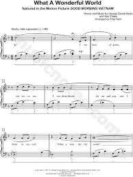 Free sheet music preview of what a wonderful world for voice and other instruments by louis armstrong. Louis Armstrong What A Wonderful World Sheet Music Easy Piano In F Major Transposable Download Print Sku Mn0058628