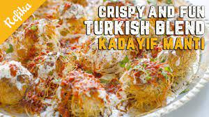 Crispy And Delicious Turkish Delight Unforgettable Kadayif Manti Recipe Youtube Turkish Recipes Recipes Mediterranean Recipes