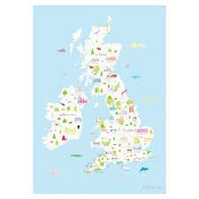 Gestalte mit diesen kostenlosen vorlagen schnell und einfach einladungen, gutscheine, schilder und glückwunschkarten zum selbstausdrucken. Trouva Karte Von Grossbritannien A3 Drucken