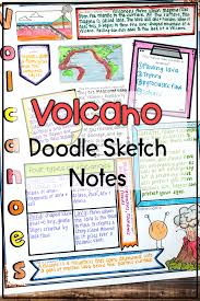 Volcano Natural Disasters Wild Weather Sketch Note Activity Natural Disasters Sketch Notes Elementary Resources