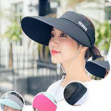 Women Summer Sun Visor Hat With Big Heads Wide Brim Beach Hat Uv Protection Female Cap Buy Wide Brim Hat Custom Logo Sun Visor Hat Wide Brim Beach Hat Product On Alibaba Com