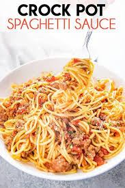 Crockpot Spaghetti Sauce The Salty Marshmallow Recipe Crockpot Spaghetti Crockpot Spaghetti Sauce Crockpot Recipes Easy