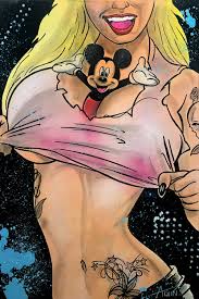 By Artist Alvin Silvrants: Disney Mickey Mouse Between Boobs - Etsy