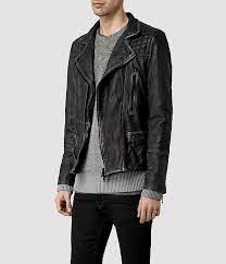 Allsaints Cargo Leather Biker Jacket Mens Leather Jackets Leather Jacket Men Jackets Biker Jacket