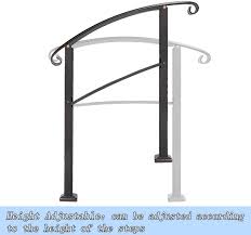 In certain areas of the country, such as california and washington state, deck raiilng much reach a height of 42 inches above the deck surface. Flyskip Flyskip Handrails For Outdoor Steps Height Adjustable 3 Step Handrail Kit Fits 1 Or 3 Steps Wrought Iron Handrail Stair Rai