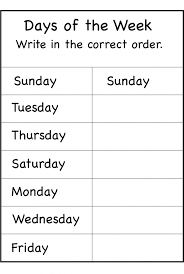 days of the week worksheet first grade worksheets otosection