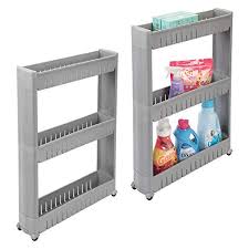 A wide variety of rolling laundry organizer options are available to you, such as usage, material, and use. Mdesign Portable Slim Plastic Rolling Laundry Utility Cart Organizer Trolley Easy Glide Wheels And 3 Heavy Duty Shelves For Laundry Utility Room Kitchen Or Pantry Storage 2 Pack Gray Buy Online
