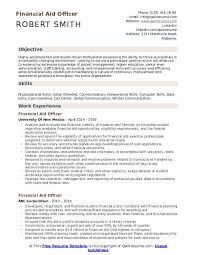 Verifying student files for accuracy; Financial Aid Officer Resume Samples Qwikresume