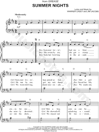 Though the sun may be dawning / you're the one that lights sweet summer lovin' in the dandelions sweet summer lovin' keeps me high as candy wine. Summer Nights From Grease Sheet Music Easy Piano In D Major Download Print Sku Mn0144963