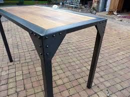 Table Industrielle Brocantetendance Fabrication Meubles Industriels Table Metal Bois Bois Metal