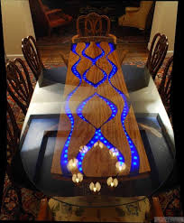 Pearls Of Wisdom Dining Table With Inlaid Dyed Resin And Led Lighting Wood Resin Table Resin Table Resin Furniture