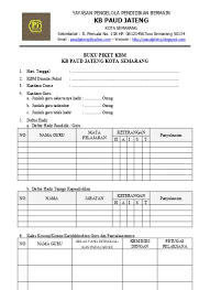 Maret tahun pelajaran 2013 / 2014 A 4 4 Buku Absen Harian Guru Pendidik Paud Tk Kb