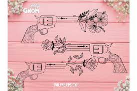 Download Vintage Revolver Svg Vintage Revolver Flower Gun Svg Flowe 774946 Illustrations Design Bundles