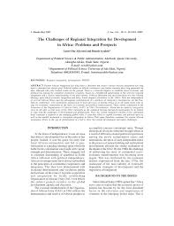 Pdf The Challenges Of Regional Integration For Development In Africa Problems And Prospects