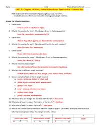 10 Overview Work And Machines Worksheet Answers Simple Machines Worksheets Power