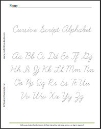 Most of these lower letters stay within the top and the bottom line. Free Printable Dashed Cursive Script Alphabet Practice Sheet Alphabet Practice Sheets Cursive Alphabet Printable Handwriting Alphabet