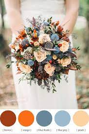 Blue Thistle Peach And Burnt Orange Fall Wedding Bouquet Fabmood Com Weddingbouquet Bouque Orange Wedding Flowers Bridal Bouquet Fall Fall Wedding Bouquets