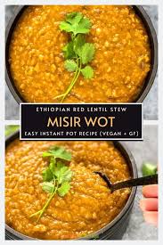 Ethiopian Red Lentil Stew Misir Wot In Instant Pot Recipe In 2020 Vegetarian Instant Pot Red Lentil Recipes Instant Pot Recipes