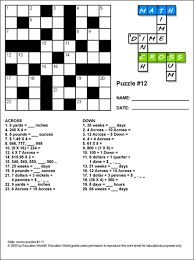 Choose from 1 per page, 4 per page or a display pack for the whiteboard. Math Cross Puzzle Puzzle 12 Education World