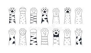 How to draw a cat easy and step by step. Cat Paws Cute Hand Drawn Dog Or Kitten Claws And Paws Cartoon Funny Kitty And Puppy Animal Foot Vector Isolated Stock Vector Illustration Of Funny Foot 166724888